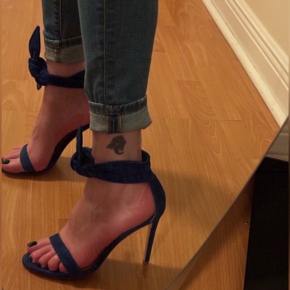 Marciano Royal Blue Ankle Strap Heels - Picture 7 of 9